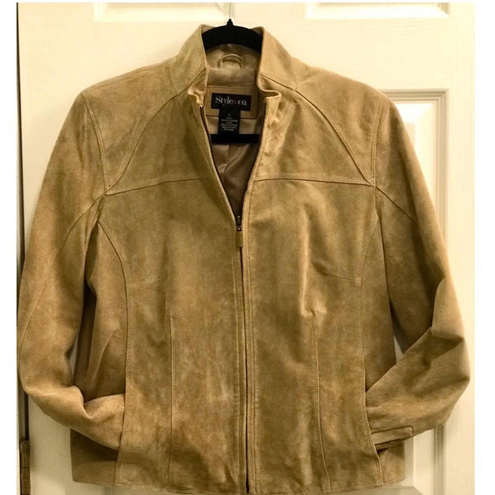 100% Leather Suede Jacket - Style & Co.